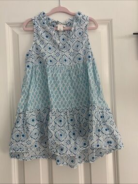 Crewcuts Light Blue Patterned Sleeveless Girls swim coverup